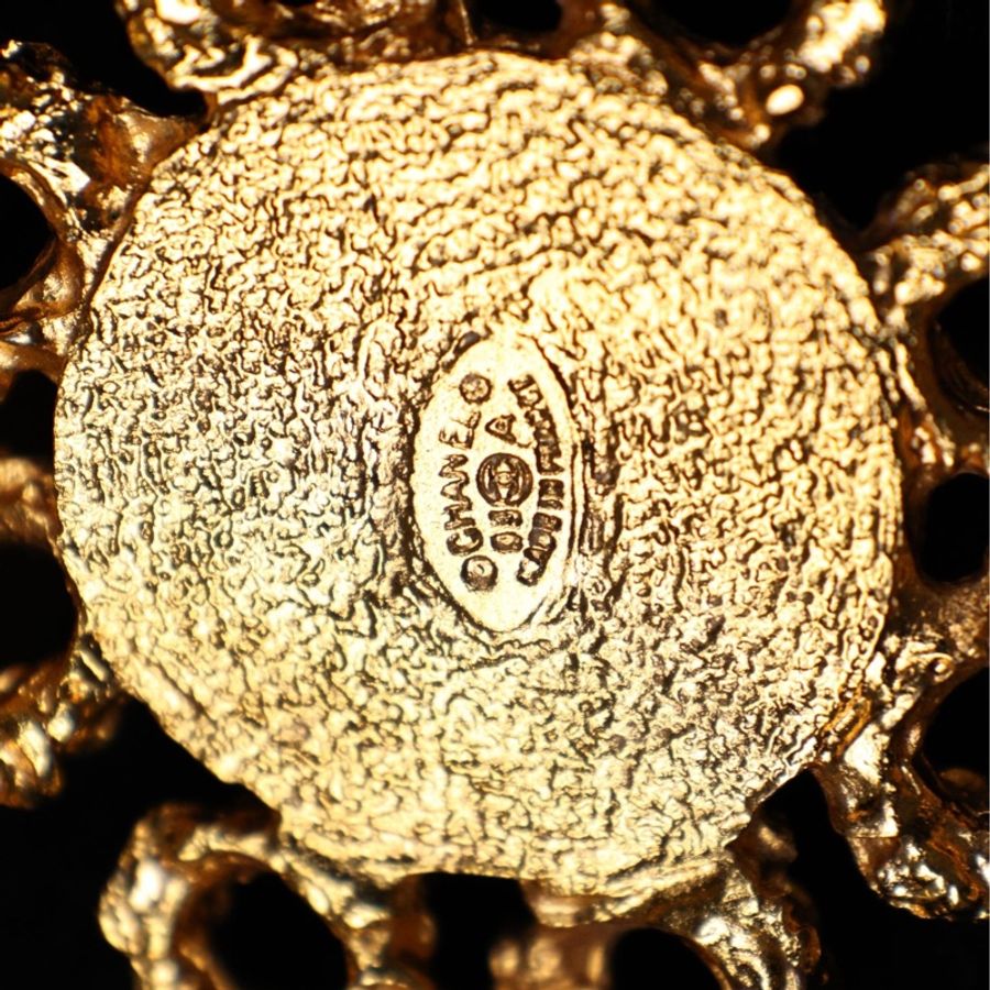 Chanel 93年素金熔岩绿琉璃十字架项链-11