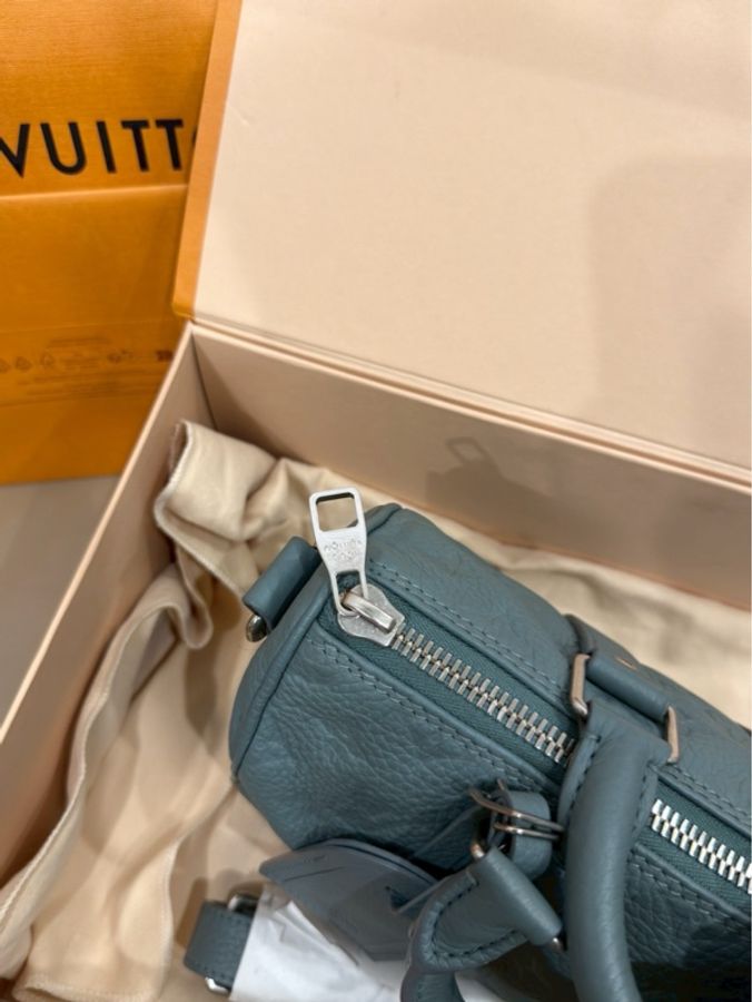 #霧湖綠 全牛皮保齡球包 全配🈶台灣購證 ✨Lv keepall25 芯片款-11