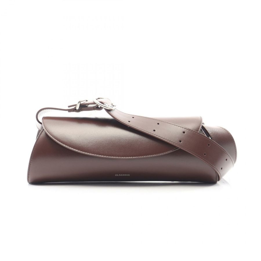 JIL SANDER CANNOLO 小號單肩包 J07WD0023P5355205 皮革 棕色 全新 女士-0