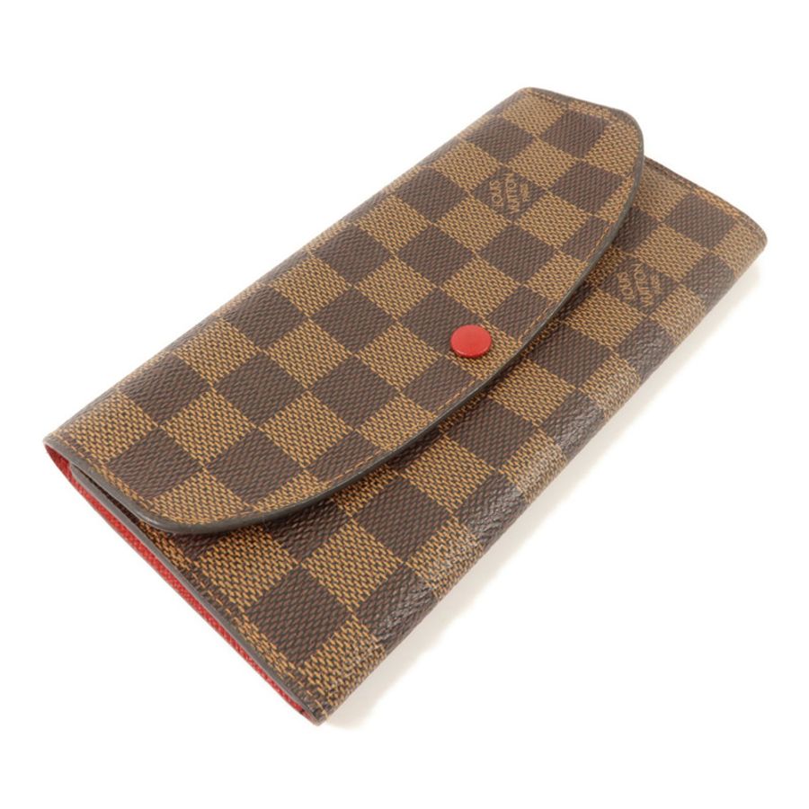 LOUIS VUITTON Damier Portefeuille Emilie Long Wallet金扣長錢包-2