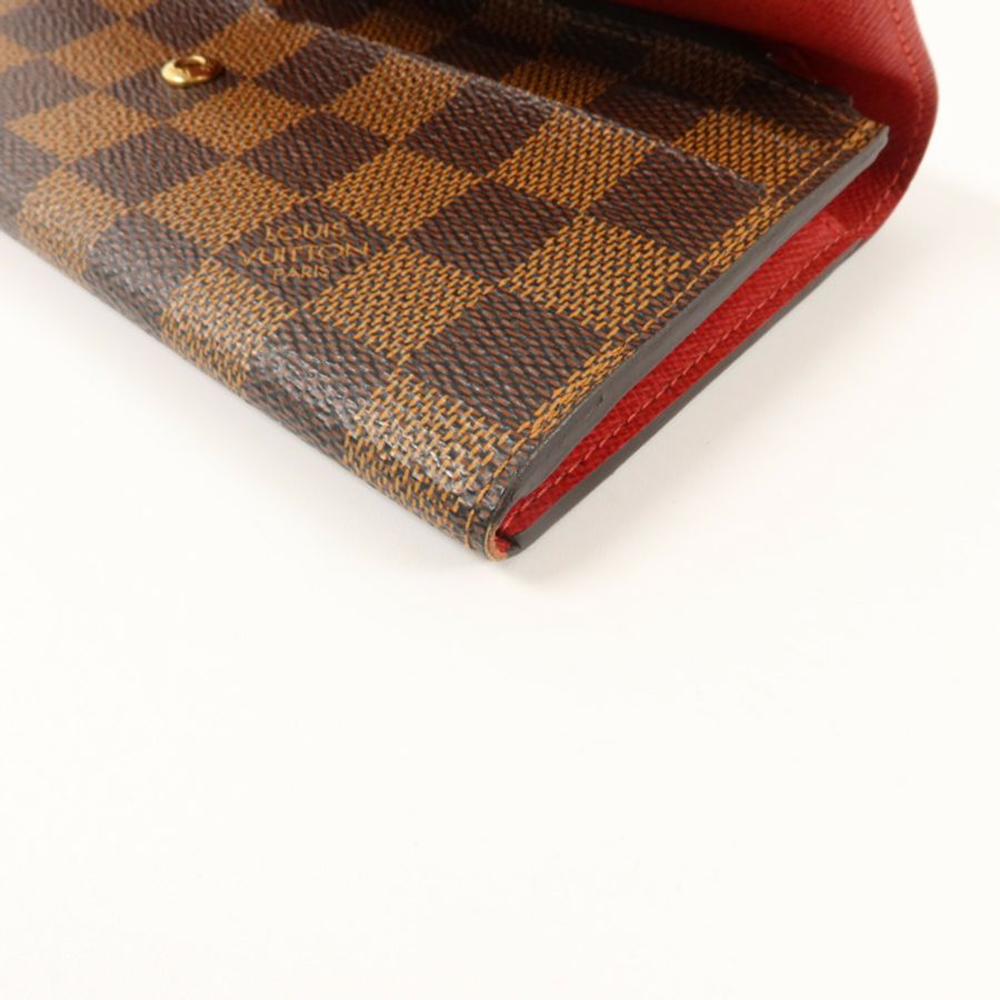 LOUIS VUITTON Damier Portefeuille Emilie Long Wallet金扣長錢包-9