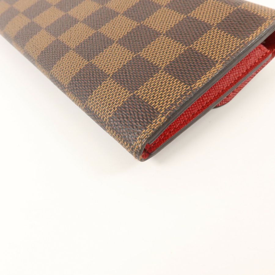 LOUIS VUITTON Damier Portefeuille Emilie Long Wallet金扣長錢包-11