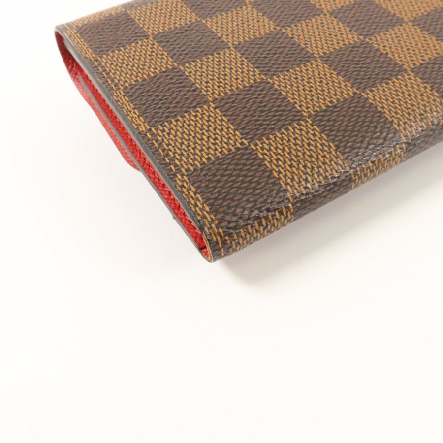 LOUIS VUITTON Damier Portefeuille Emilie Long Wallet金扣長錢包-12
