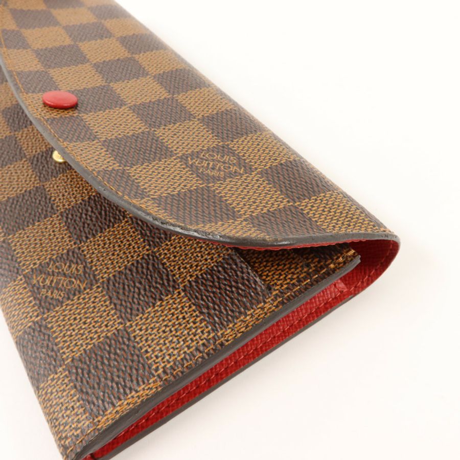 LOUIS VUITTON Damier Portefeuille Emilie Long Wallet金扣長錢包-13