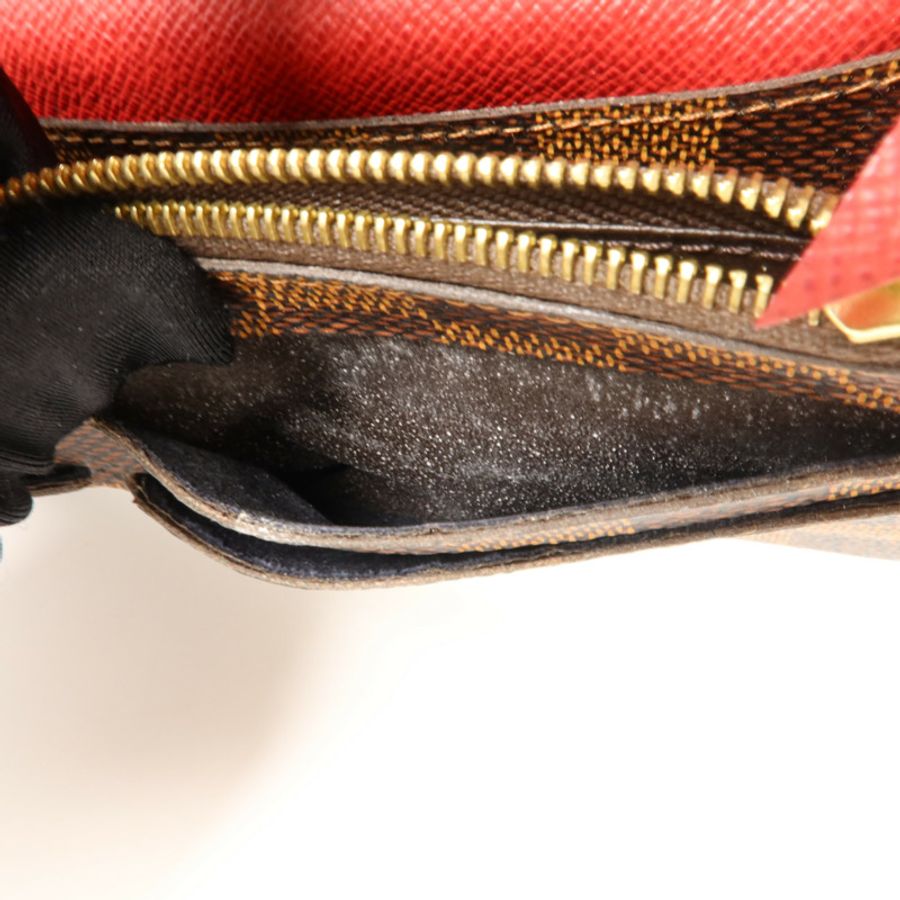 LOUIS VUITTON Damier Portefeuille Emilie Long Wallet金扣長錢包-15