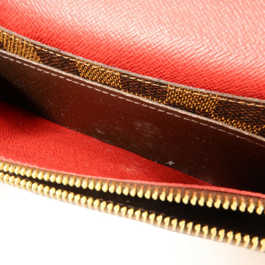 LOUIS VUITTON Damier Portefeuille Emilie Long Wallet金扣長錢包-16