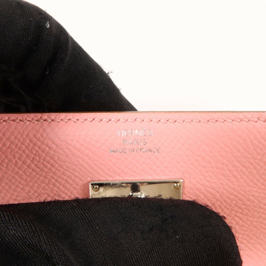 HERMES Epsom皮革Kelly Wallet M錢包Rose Confetti-7