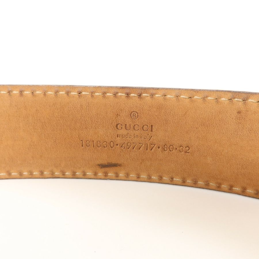 GUCCI 塗層帆布Belt 80cm皮帶-4