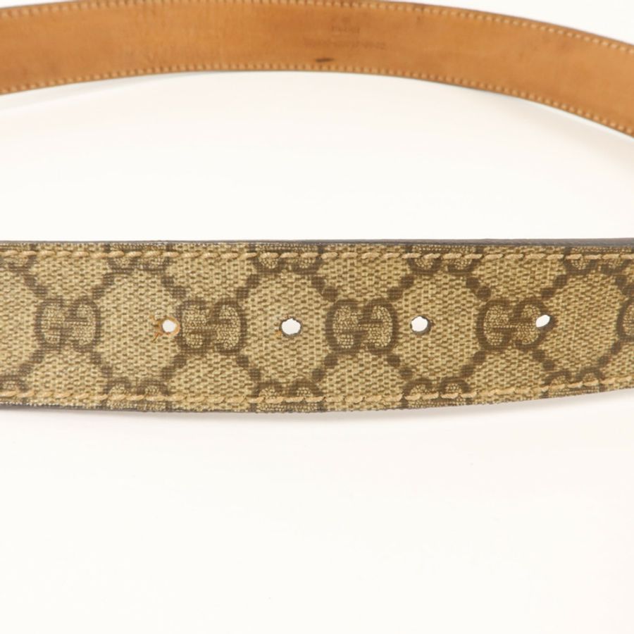 GUCCI 塗層帆布Belt 80cm皮帶-5