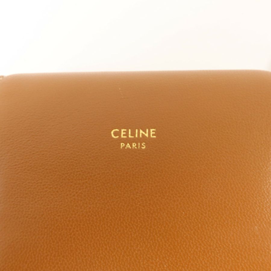 CELINE 塗層帆布/羊皮皮革Triomphe Phone Case電話肩背袋-5