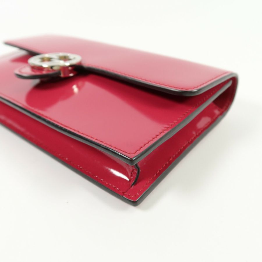 GUCCI 漆皮皮革Wallet On Chain肩背袋-10