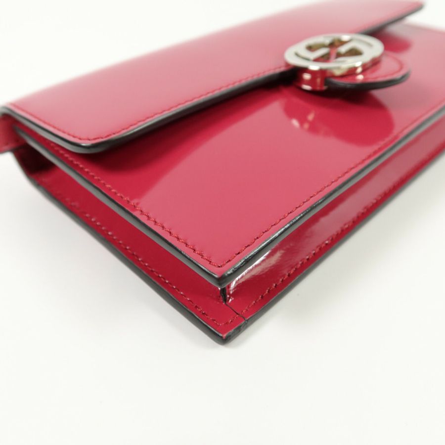 GUCCI 漆皮皮革Wallet On Chain肩背袋-11