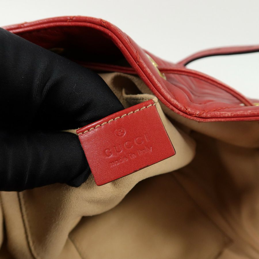 GUCCI 牛皮皮革GG Marmont Bucket手挽肩背兩用袋-6