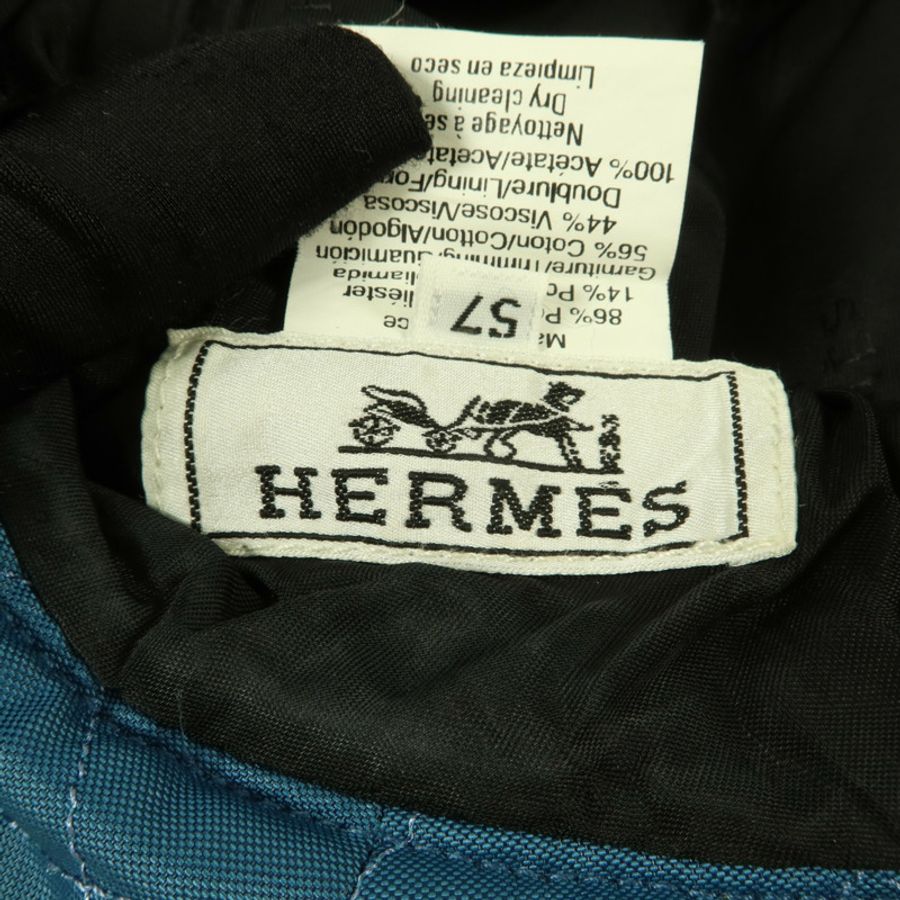 HERMES 聚酯纖維/棉質/黏膠纖維Fred Quilted Bucket Hat帽子-6