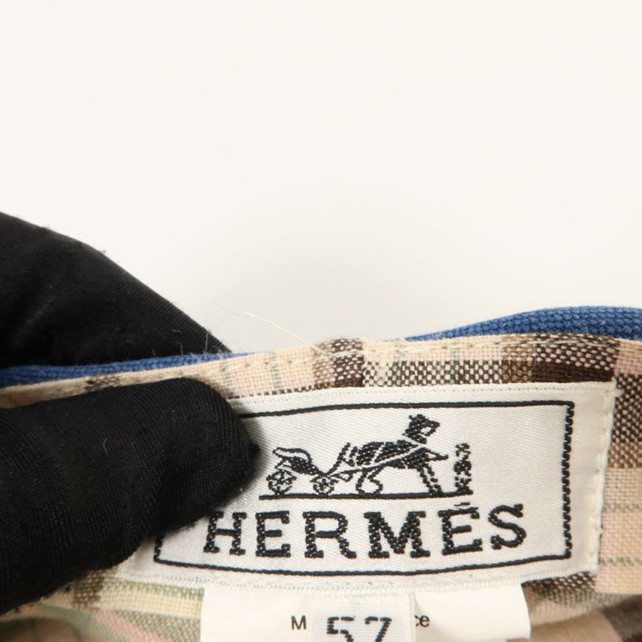 HERMES 麻布Saint-Honore Casquette Hat帽子-9
