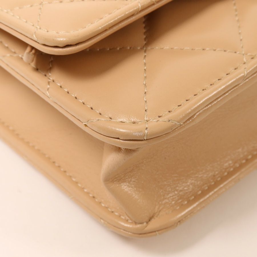 CHANEL 牛皮皮革WOC Wallet On Chain鏈帶肩背袋-11