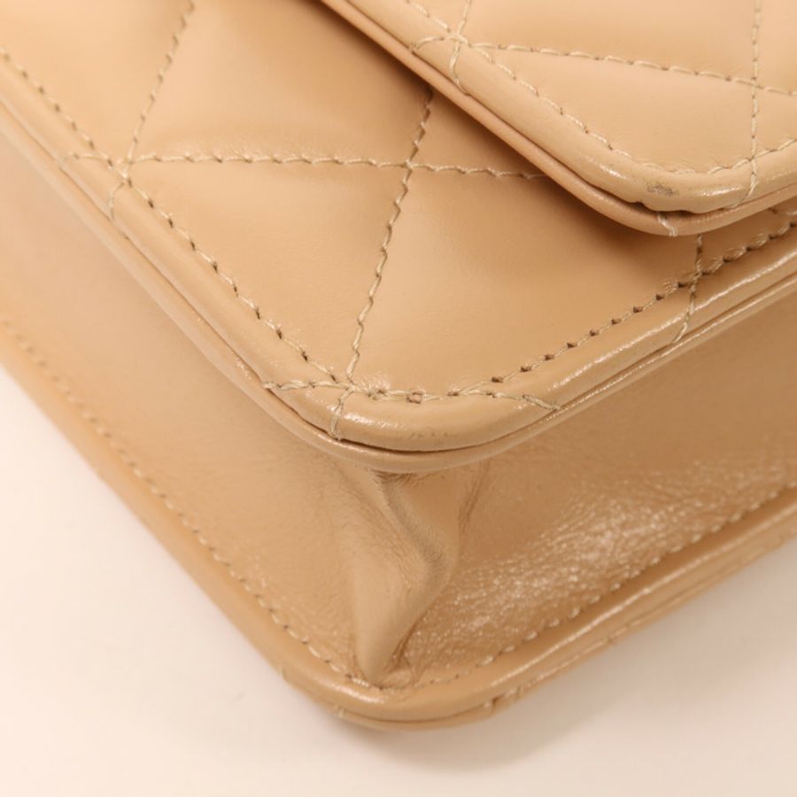 CHANEL 牛皮皮革WOC Wallet On Chain鏈帶肩背袋-12
