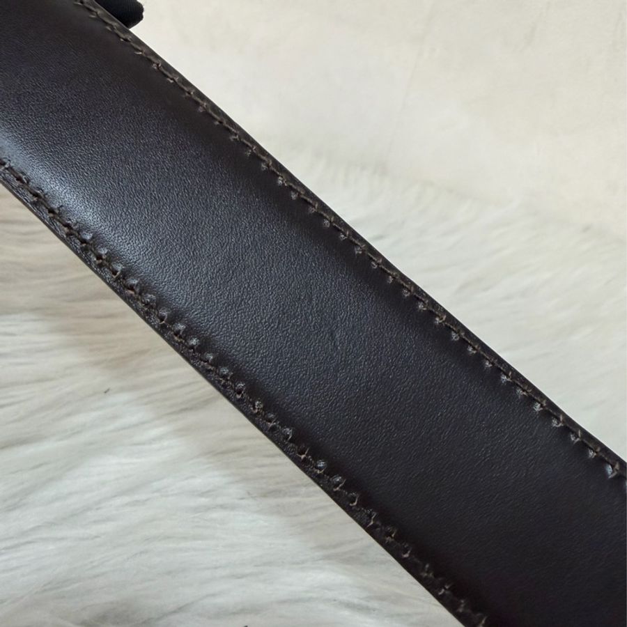 GUCCI 159618 GG LOGO 咖啡 牛皮 金釦 長85CM寬3.5CM 皮帶 腰帶-19