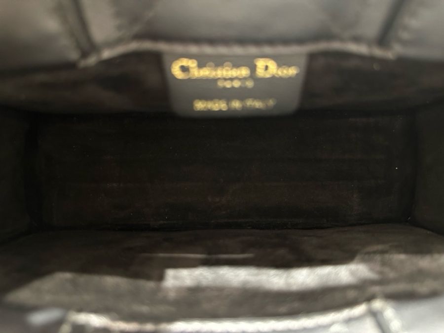 DIOR迪奧BookTote淺金色飾面超大藤格紋mini羊皮托特單肩斜挎牛皮革手提包-7