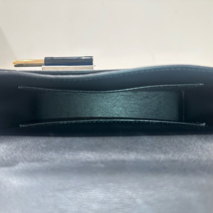 HERMES愛馬仕Verrou金扣鏈條ChevreMysore山羊皮手槍包單肩斜挎包迷你黑色-7