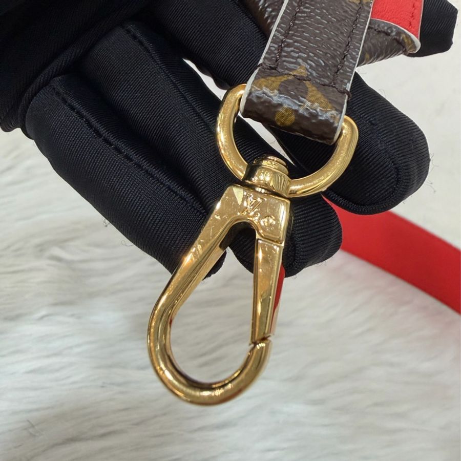 LV J02287 原花老花字紋雙面 金釦 加長帶 肩帶 肩背帶 斜背帶 背帶-6