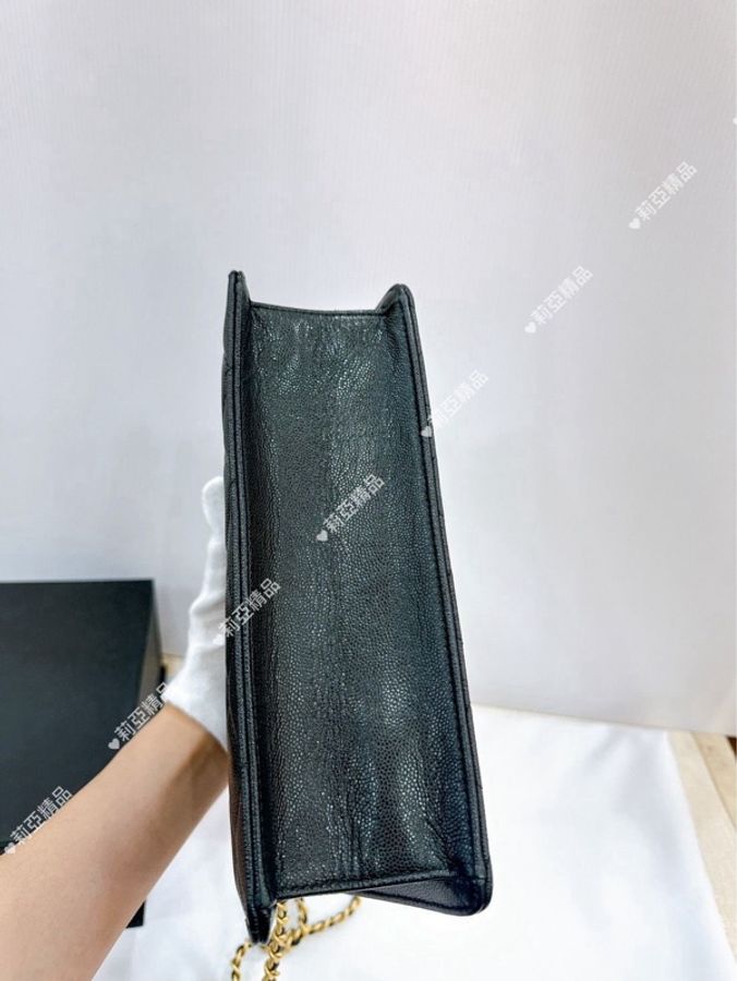 莉亞精品♡ Chanel AS4157 23A 黑金荔枝皮上鍊翻蓋包 二手美包-8