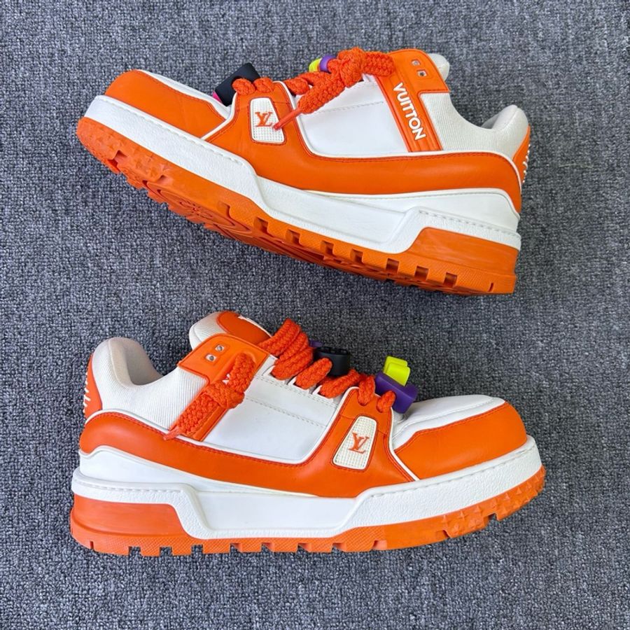 Louis Vuitton 路易威登 LV 白橙胖丁 Trainer Maxi休閒鞋 44碼-3