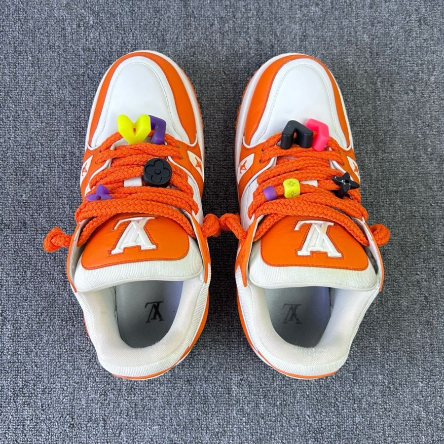 Louis Vuitton 路易威登 LV 白橙胖丁 Trainer Maxi休閒鞋 44碼-5