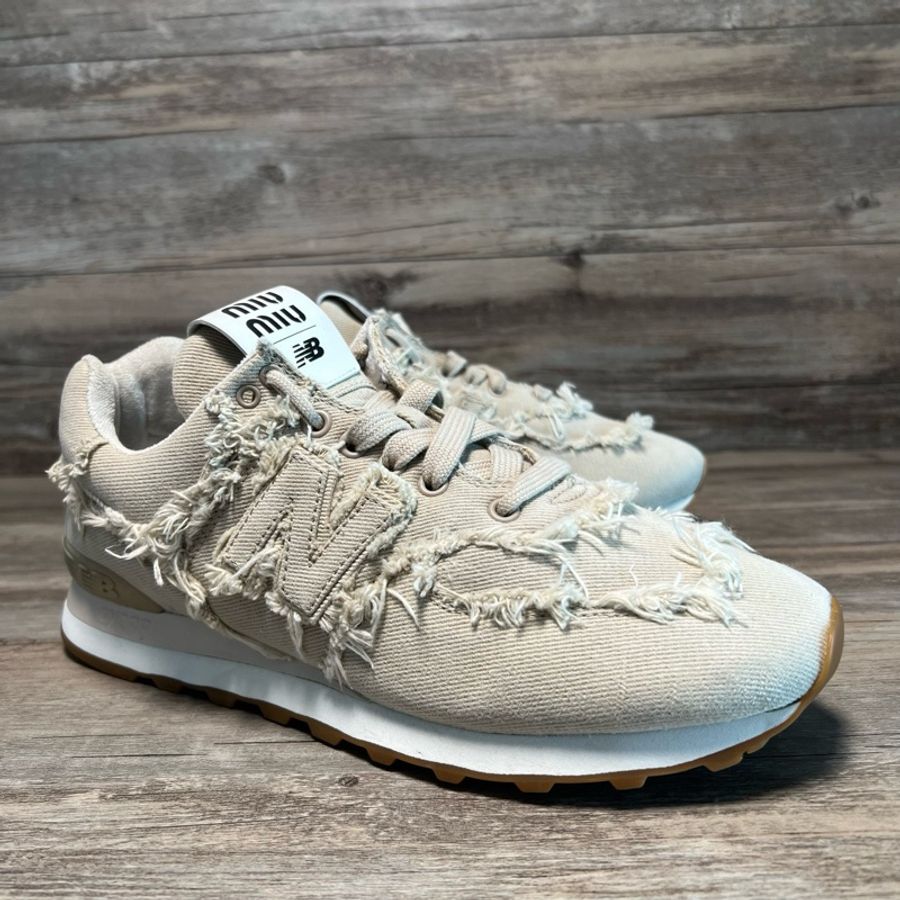 miumiu x New Balance NB 574 新百倫 繆繆 聯名 卡其色 棕色41碼-1