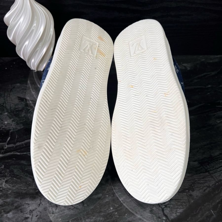 Louis Vuitton路易威登白藍牛仔滿印松糕鞋休閒鞋 40.5碼-6