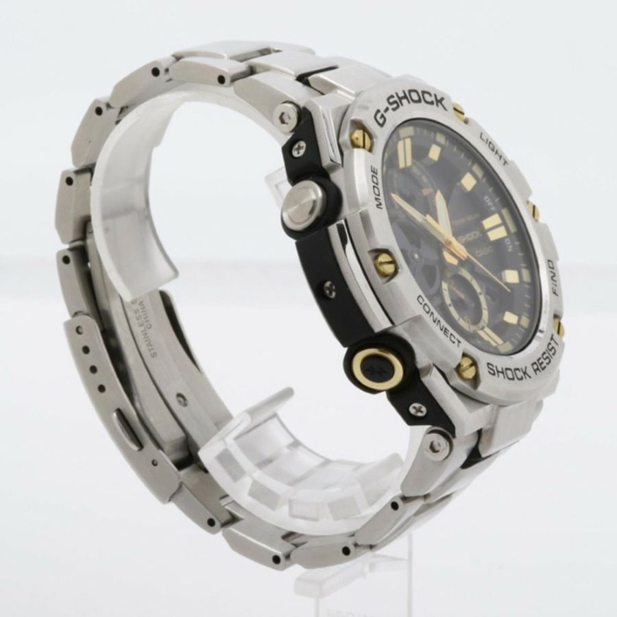 卡西歐 G-SHOCK G-STEEL GST-B100 系列 GST-B100D-1A9JF 黑色銀色樹脂/不鏽鋼男士手錶-2