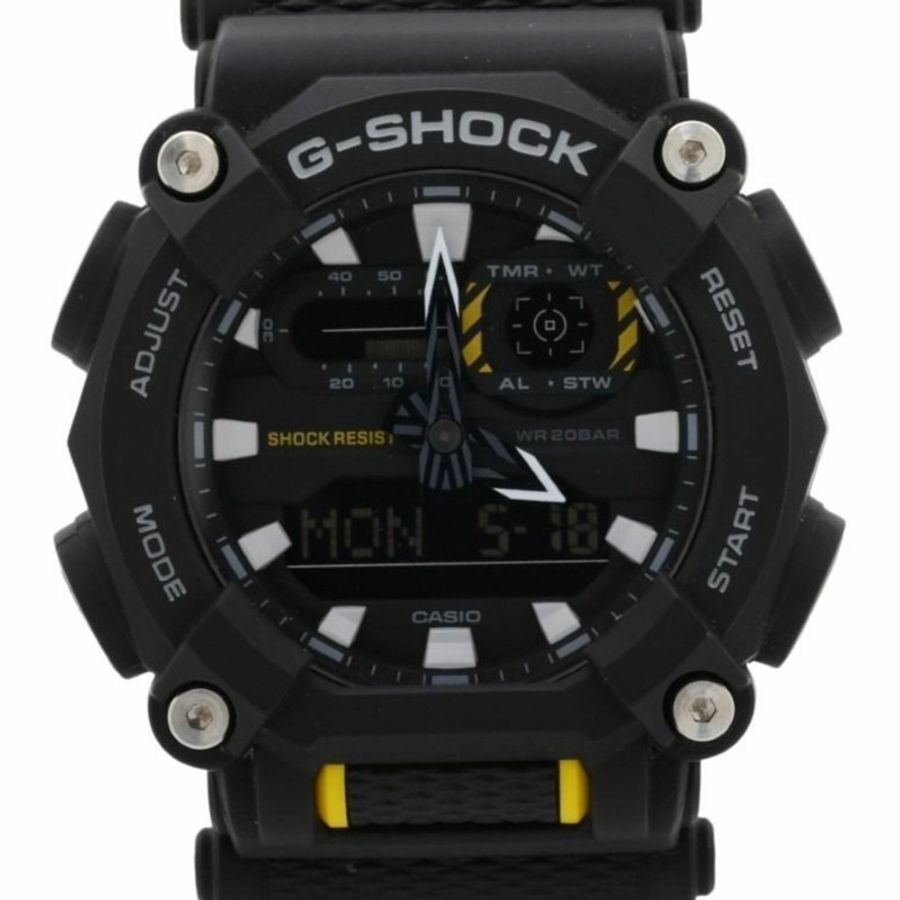 卡西歐 G-SHOCK GA-900 系列 GA-900-1AJF 黑色樹脂男士手錶(指針/數位雙顯)-0