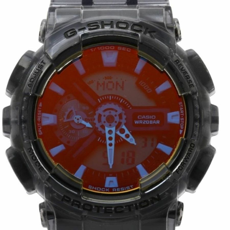 卡西歐 G-SHOCK 指針/數位雙顯 110 系列 GA-110TLS-8AJF 漸層透明黑樹脂男士手錶-0
