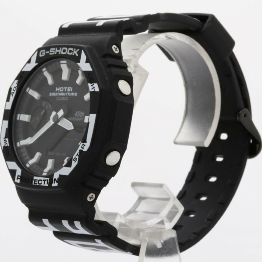 卡西歐 G-SHOCK 虎安虎陽合作款 2100 系列 GA-2100HT-1AJR 指針/數位雙顯男士腕錶,黑色樹脂錶殼/樹脂錶帶-1