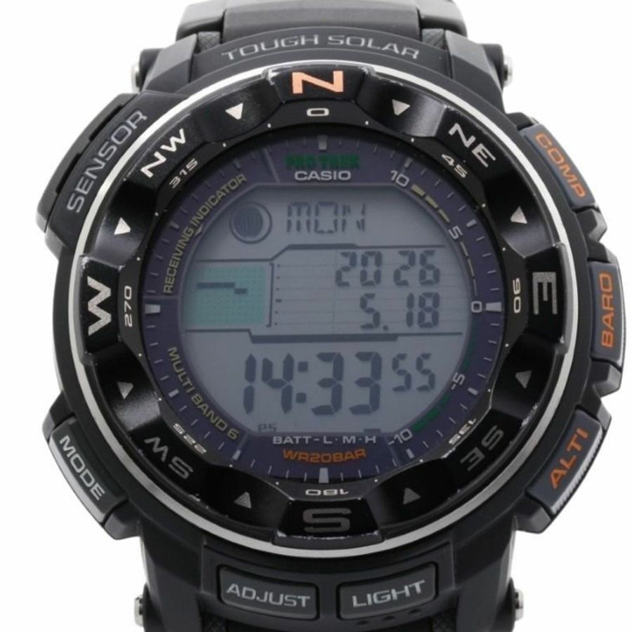 卡西歐 PRO TREK Multifield 系列 PRW-2500-1JF 黑色樹脂/鋁合金男士手錶-0