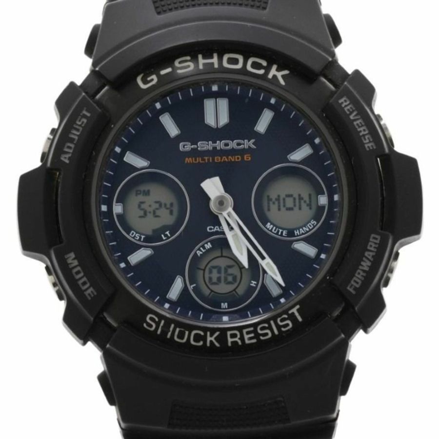 卡西歐 G-SHOCK 指針/數位雙顯 AWG-100 M100 系列 AWG-M100SBC-1AJF 黑色樹脂/不銹鋼男士手錶-0