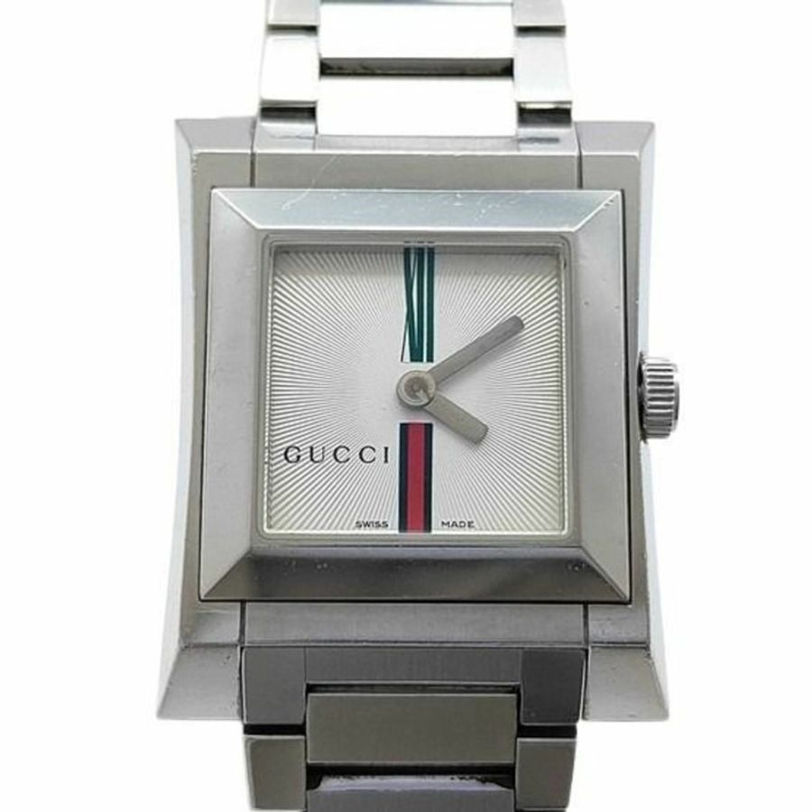 GUCCI Sherry Line 111L 銀色不銹鋼女士石英腕錶-0