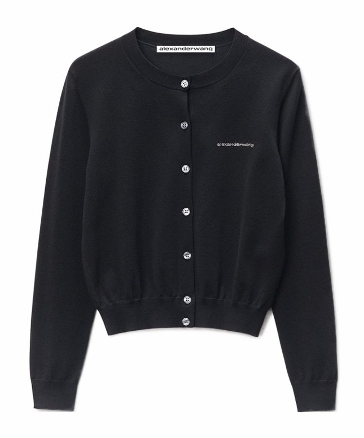 Alexander Wang 女士 水晶標誌圓領開衫XS S M L碼-0