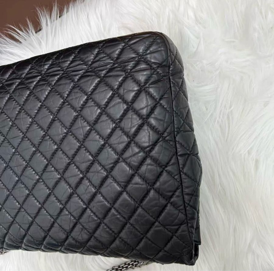 Chanel 黑銀2.55 托特機場鏈條包-3
