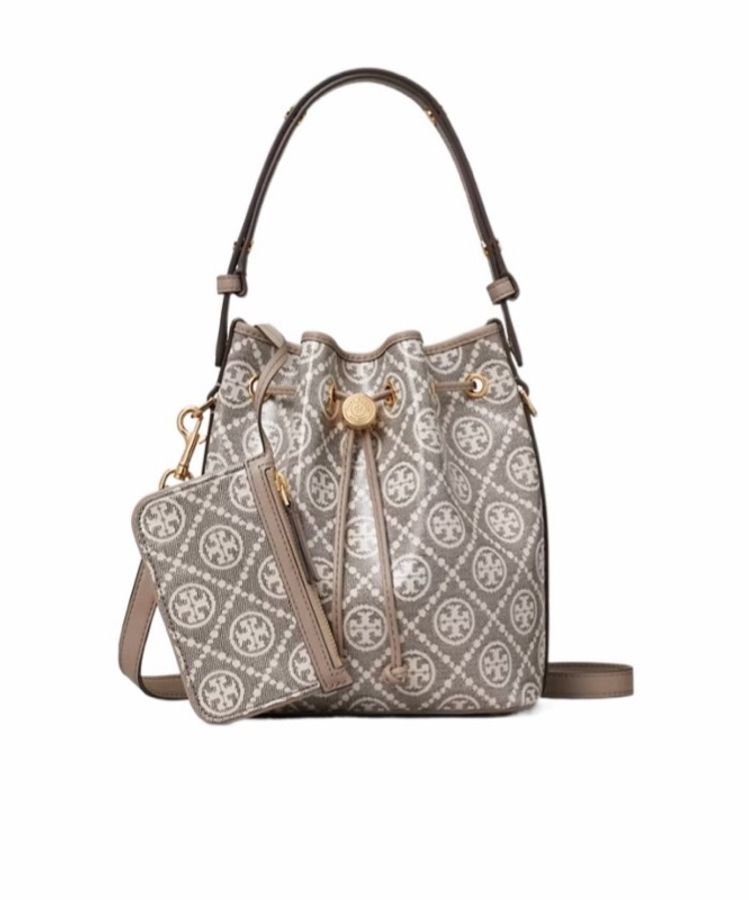 Tory Burch 女士 圖案塗層提花水桶包均碼碼17.9cm*11.7cm*21.2cm-0