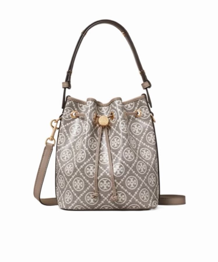 Tory Burch 女士 圖案塗層提花水桶包均碼碼17.9cm*11.7cm*21.2cm-5