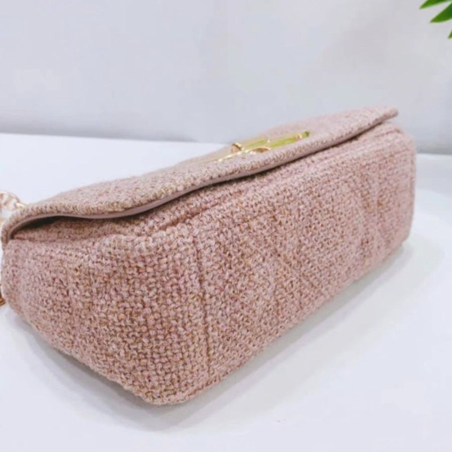 Dior 粉色亞麻小號 DIOR CARO 鏈條肩背包20x12x7cm 97 新配件塵袋-2