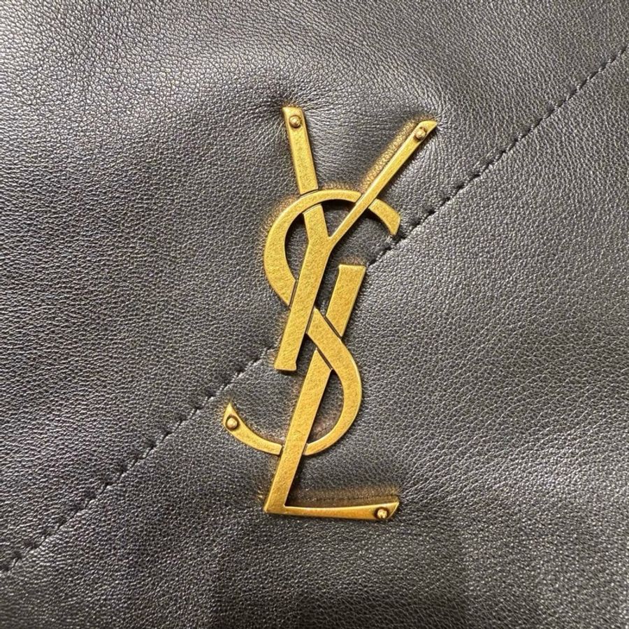 YSL聖羅蘭 黑色垃圾袋 單肩包斜挎包 金扣-8