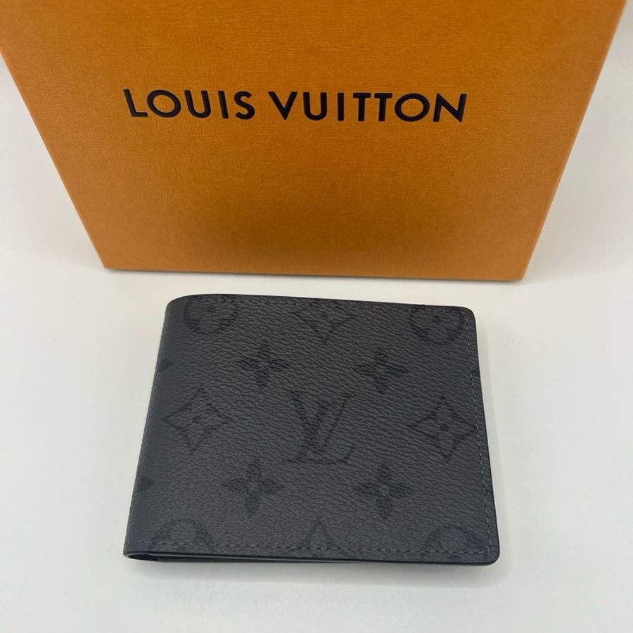 Louis vuitton短錢包男款灰色-5