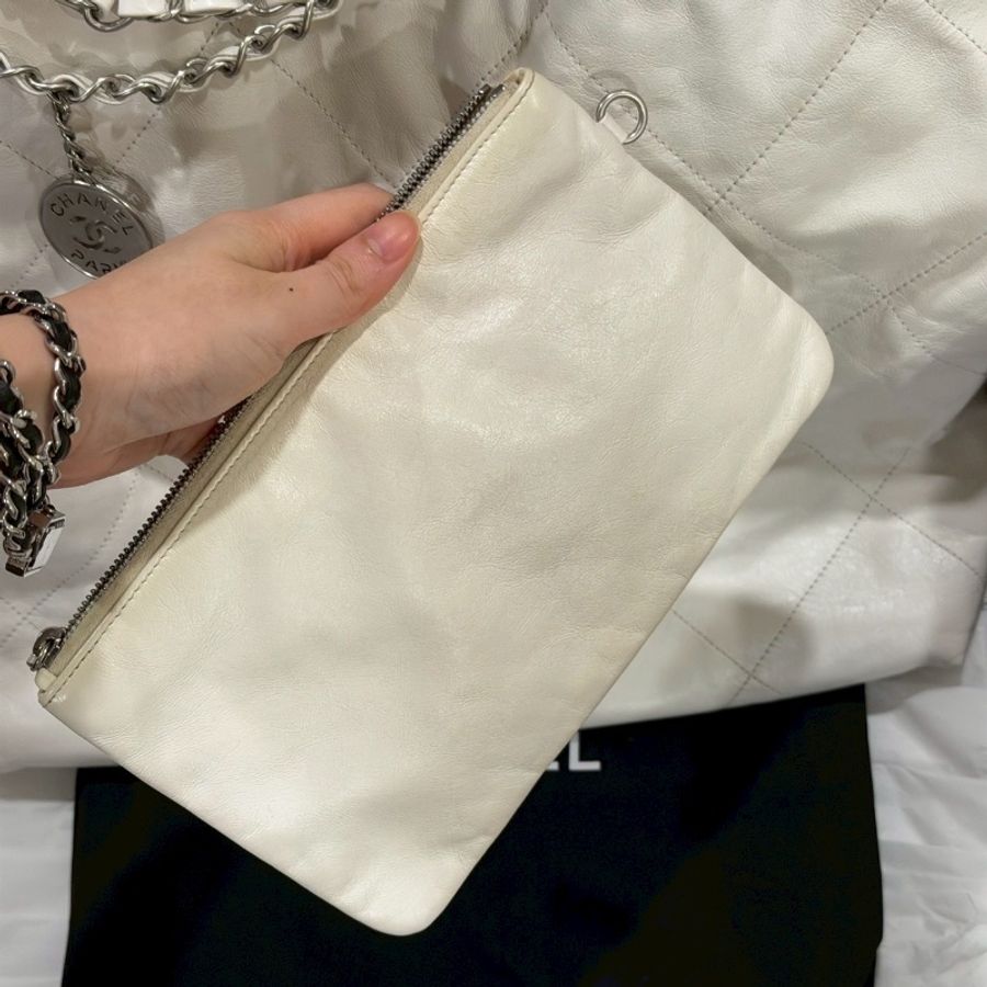 99新全配🤍#香奈兒 #白銀22bag #小號-5