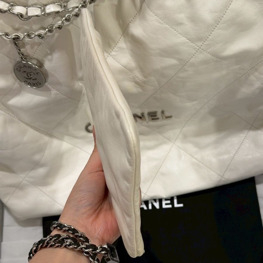 99新全配🤍#香奈兒 #白銀22bag #小號-8
