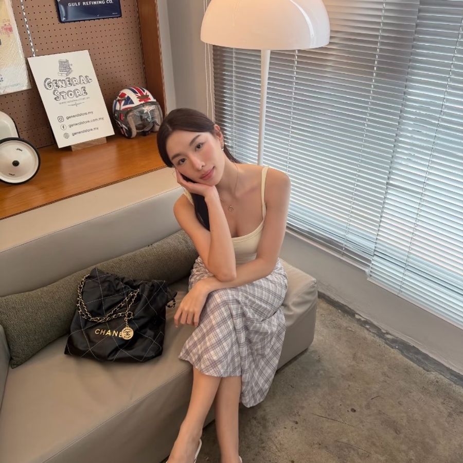 全新全配🖤✨#香奈兒 #22bag #黑金白字 #小號 #晶片款-3