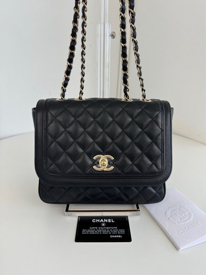 Chanel 羊皮大方胖 Lovely Day Flap Bag 附購證、保卡-0