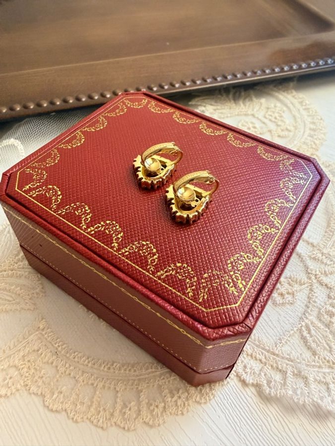 Christian Dior 愛心 Dior logo 水鑽耳夾 耳環 迪奧 鍍金-7