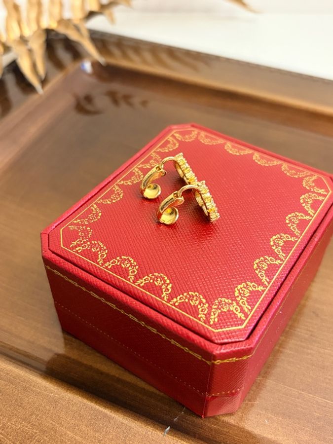 Christian Dior 愛心 Dior logo 水鑽耳夾 耳環 迪奧 鍍金-10